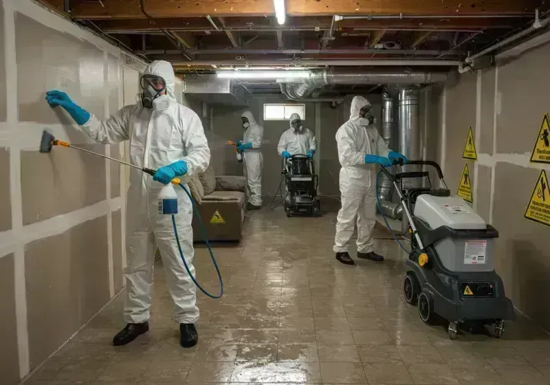 Basement Moisture Removal and Structural Drying process in Millard County, UT